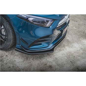 Maxton - Lame Du Pare-Chocs Avant V.2 Mercedes A35 AMG Aero W177 Noir Brillant