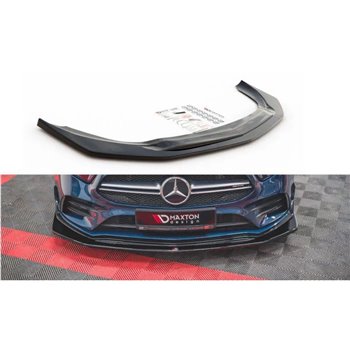 Maxton - Lame Du Pare-Chocs Avant V.3 Mercedes A35 AMG Aero W177 Noir Brillant