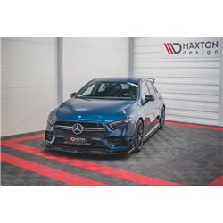 Maxton - Lame Du Pare-Chocs Avant V.3 Mercedes A35 AMG Aero W177 Noir Brillant