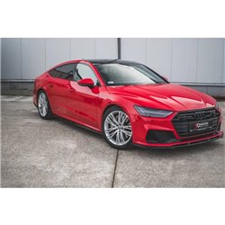 Maxton - Rajouts Des Bas De Caisse Audi A7 S-Line C8 / S7 C8 / C8 Facelift / S7 Facelift Noir Brillant