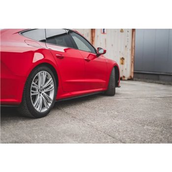 Maxton - Rajouts Des Bas De Caisse Audi A7 S-Line C8 / S7 C8 / C8 Facelift / S7 Facelift Noir Brillant