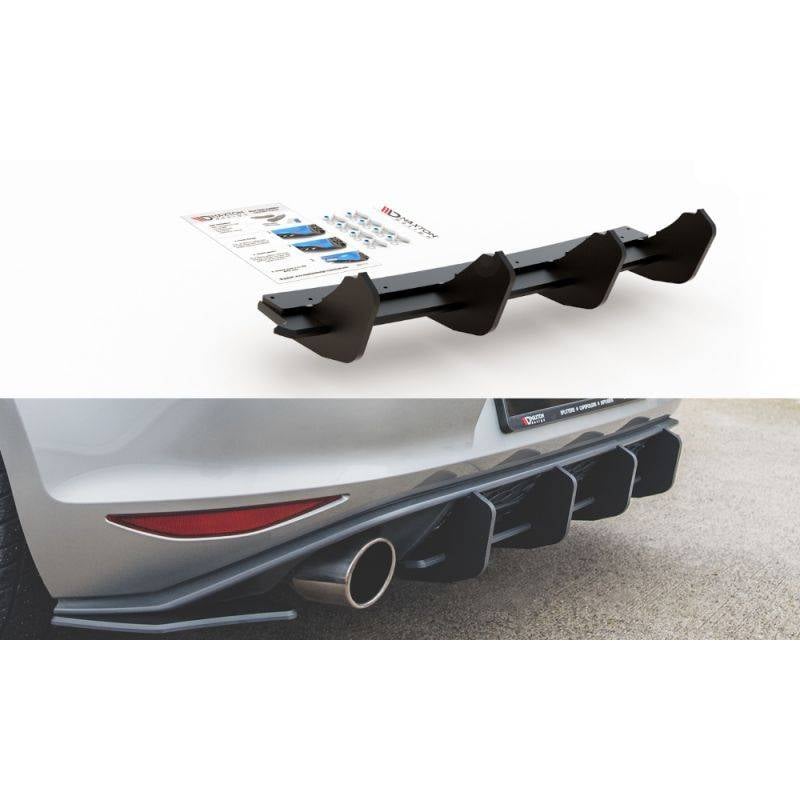 Maxton - Street Pro Central Diffuseur Arriere V.2 VW Golf 7 GTI Noir
