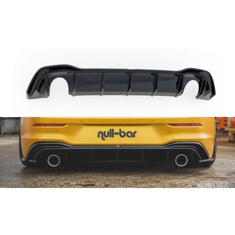 Maxton - Rajout du pare-chocs arriere (GTI LOOK) et l'échappement Volkswagen Golf Mk8 Noir Brillant
