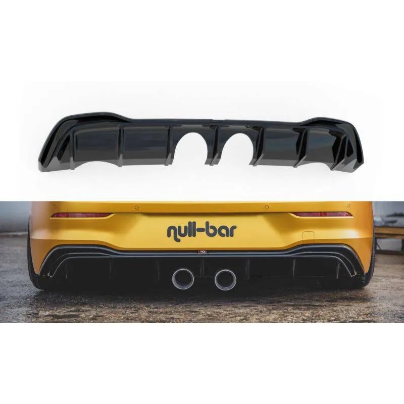 Maxton - Rajout du pare-chocs arriere (R32 LOOK) et l'échappement Volkswagen Golf Mk8 Noir Brillant