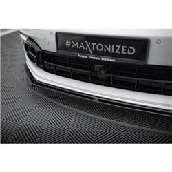 Maxton - Lame Du Pare-Chocs Avant Porsche Panamera GTS 971 Noir Brillant