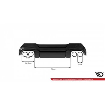 Maxton - Diffuseur Arrière Complet V.2 BMW 1 F40 M-Pack/ M135i Noir Brillant