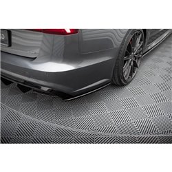 Maxton - Lames De Pare-Chocs Arrière Latérales V.2 Audi S6 / A6 S-Line / A6 C7 FL Noir Brillant