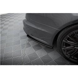 Maxton - Lames De Pare-Chocs Arrière Latérales V.2 Audi S6 / A6 S-Line / A6 C7 FL Noir Brillant