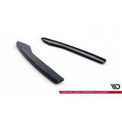 Maxton - Lames De Pare-Chocs Arrière Latérales V.2 Audi S6 / A6 S-Line / A6 C7 FL Noir Brillant