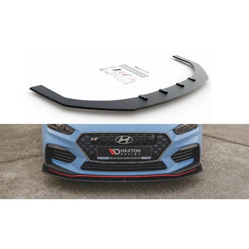 Maxton - Street Pro Lame Du Pare-Chocs Avant Hyundai I30 N Mk3 Hatchback / Fastback Noir-Rouge