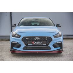 Maxton - Street Pro Lame Du Pare-Chocs Avant Hyundai I30 N Mk3 Hatchback / Fastback Noir-Rouge
