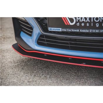 Maxton - Street Pro Lame Du Pare-Chocs Avant Hyundai I30 N Mk3 Hatchback / Fastback Noir-Rouge