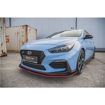 Maxton - Street Pro Lame Du Pare-Chocs Avant Hyundai I30 N Mk3 Hatchback / Fastback Noir-Rouge