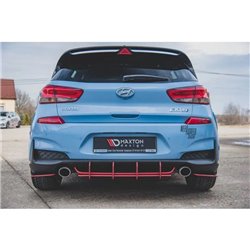 Maxton - Street Pro Central Diffuseur Arriere V.1 Hyundai I30 N Mk3 Hatchback Noir-Rouge