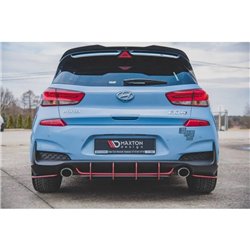 Maxton - Street Pro Central Diffuseur Arriere V.1 Hyundai I30 N Mk3 Hatchback Noir-Rouge