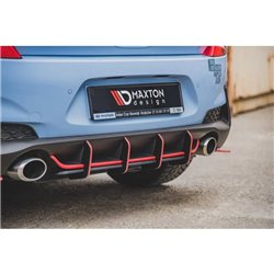 Maxton - Street Pro Central Diffuseur Arriere V.1 Hyundai I30 N Mk3 Hatchback Noir-Rouge