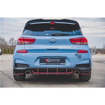 Maxton - Street Pro Central Diffuseur Arriere V.1 Hyundai I30 N Mk3 Hatchback Rouge