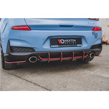 Maxton - Street Pro Central Diffuseur Arriere V.1 Hyundai I30 N Mk3 Hatchback Rouge