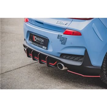Maxton - Street Pro Central Diffuseur Arriere V.1 Hyundai I30 N Mk3 Hatchback Rouge
