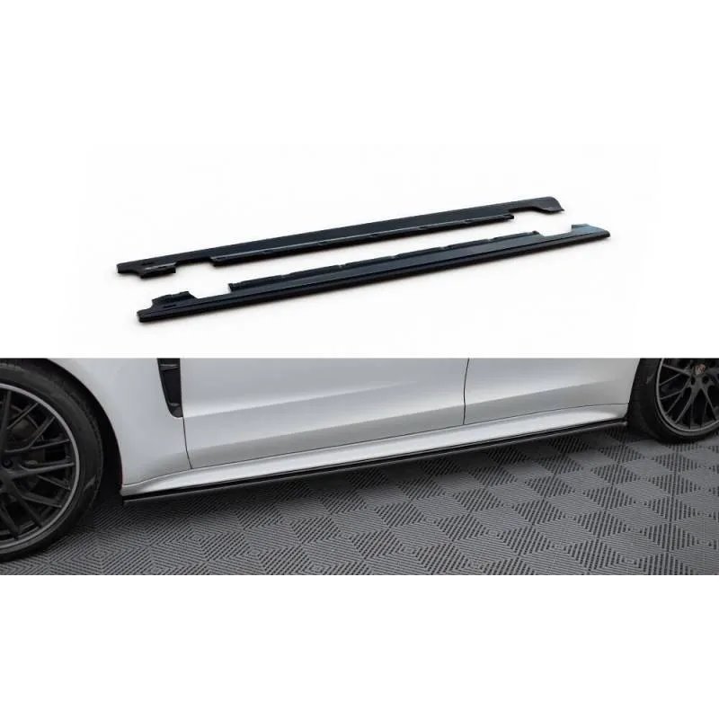 Maxton - Rajouts Des Bas De Caisse Porsche Panamera GTS 971 Noir Brillant