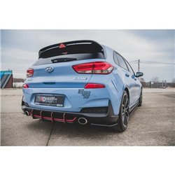 Maxton - Street Pro Central Diffuseur Arriere V.1 Hyundai I30 N Mk3 Hatchback Noir
