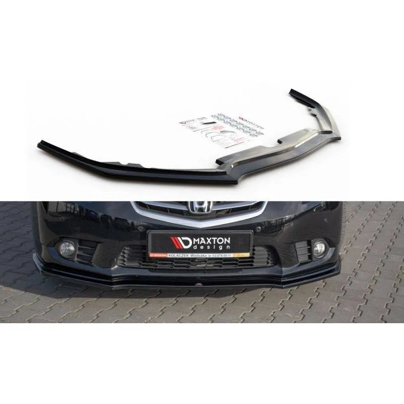 Maxton - Lame Du Pare-Chocs Avant Honda Accord VIII (CU Series) Facelift Noir Brillant