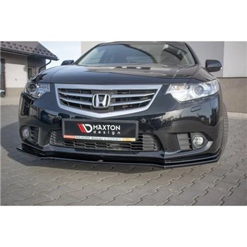Maxton - Lame Du Pare-Chocs Avant Honda Accord VIII (CU Series) Facelift Noir Brillant