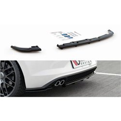 Maxton - Arriere Splitter (avec une barre verticale) Volkswagen Polo GTI / R-line Mk6 Noir Brillant