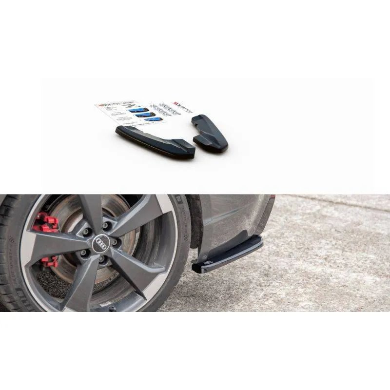 Maxton - Lames De Pare-Chocs Arrière Latérales V.2 Audi RS3 8V Sportback Noir Brillant