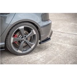 Maxton - Lames De Pare-Chocs Arrière Latérales V.2 Audi RS3 8V Sportback Noir Brillant