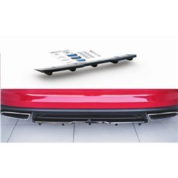 Maxton - Arriere Splitter (avec une barre verticale) Skoda Kodiaq RS Mk1 / Mk1 Facelift Noir Brillant