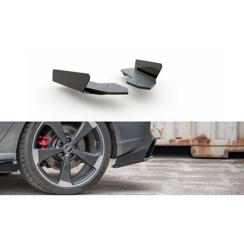 Maxton - Street Pro Lame Du Pare Chocs Arriere Audi RS3 8V Sportback Noir + Rabats Brillant