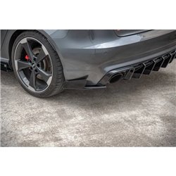 Maxton - Street Pro Lame Du Pare Chocs Arriere Audi RS3 8V Sportback Noir + Rabats Brillant 