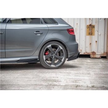 Maxton - Street Pro Lame Du Pare Chocs Arriere Audi RS3 8V Sportback Noir + Rabats Brillant 