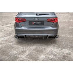 Maxton - Street Pro Lame Du Pare Chocs Arriere Audi RS3 8V Sportback Noir + Rabats Brillant 