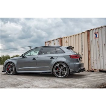 Maxton - Street Pro Lame Du Pare Chocs Arriere Audi RS3 8V Sportback Noir + Rabats Brillant 