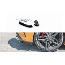 Maxton - Lames De Pare-Chocs Arrière Latérales V.2 Ford Focus Hatchback ST Mk4 Noir Brillant