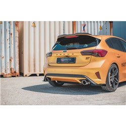 Maxton - Lames De Pare-Chocs Arrière Latérales V.2 Ford Focus Hatchback ST Mk4 Noir Brillant
