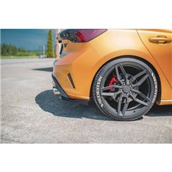 Maxton - Lames De Pare-Chocs Arrière Latérales V.2 Ford Focus Hatchback ST Mk4 Noir Brillant
