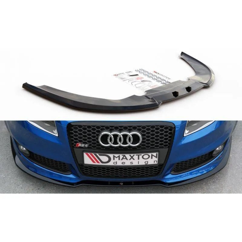Maxton - Lame Du Pare-Chocs Avant V.2 Audi RS4 B7 Noir Brillant