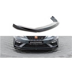 Maxton - Lame Du Pare-Chocs Avant V.5 Seat Leon Cupra / FR Mk3 FL Noir Brillant