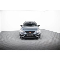 Maxton - Lame Du Pare-Chocs Avant V.6 Seat Leon Cupra / FR Mk3 FL Noir Brillant