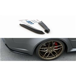 Maxton - Lames De Pare-Chocs Arrière Latérales V.2 Audi RS4 Sedan B7 Noir Brillant