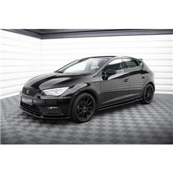 Maxton - Rajouts Des Bas De Caisse V.4 Seat Leon Cupra / FR Mk3 FL Noir Brillant
