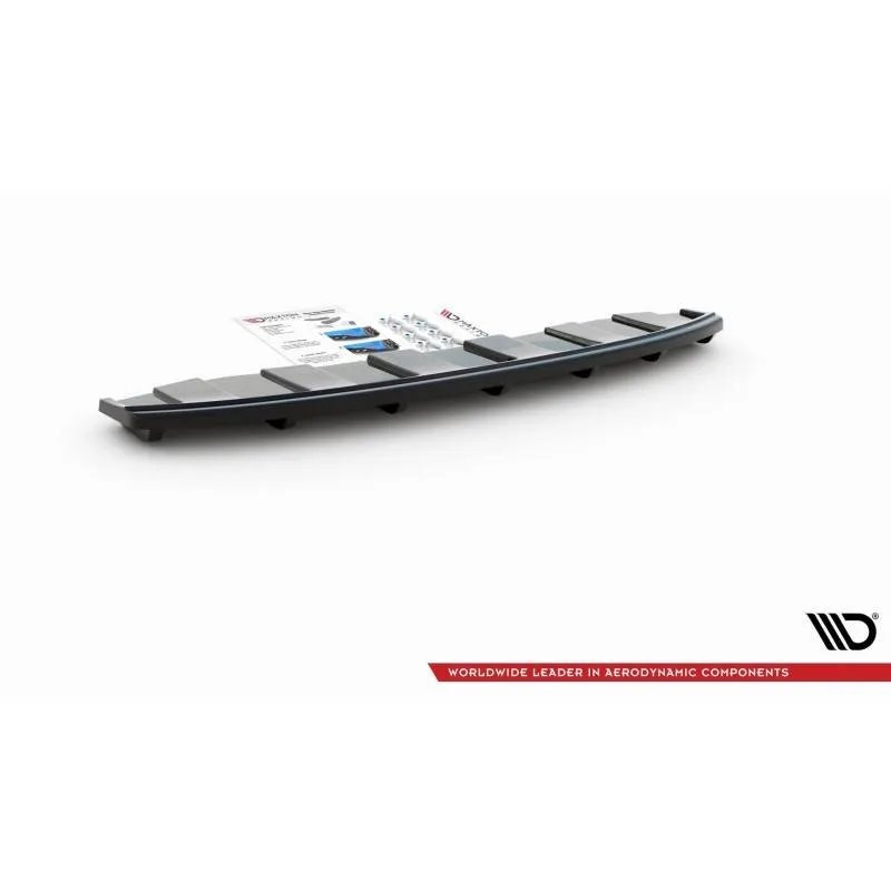 Maxton - Arriere Splitter AUDI A6 C7 S-LINE AVANT ÉCHAPPEMENT 2x1 (avec barres verticales) Noir Brillant