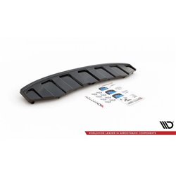 Maxton - Arriere Lame AUDI A6 C7 S-LINE AVANT ÉCHAPPEMENT 2x1 (avec barres verticales) Noir Brillant