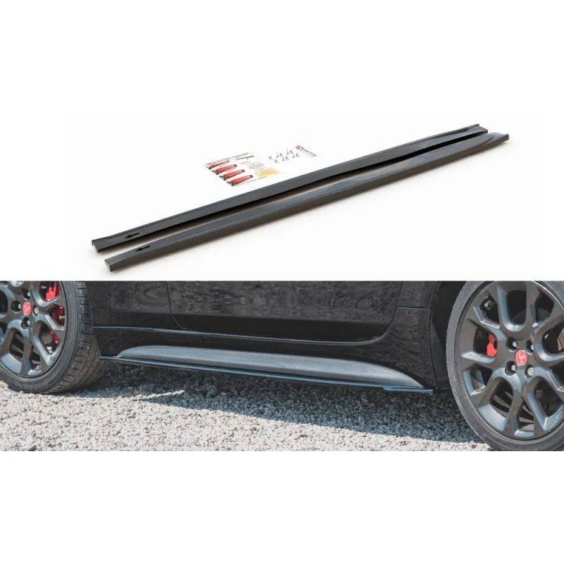Maxton - Rajouts Des Bas De Caisse Abarth 124 Spider Noir Brillant