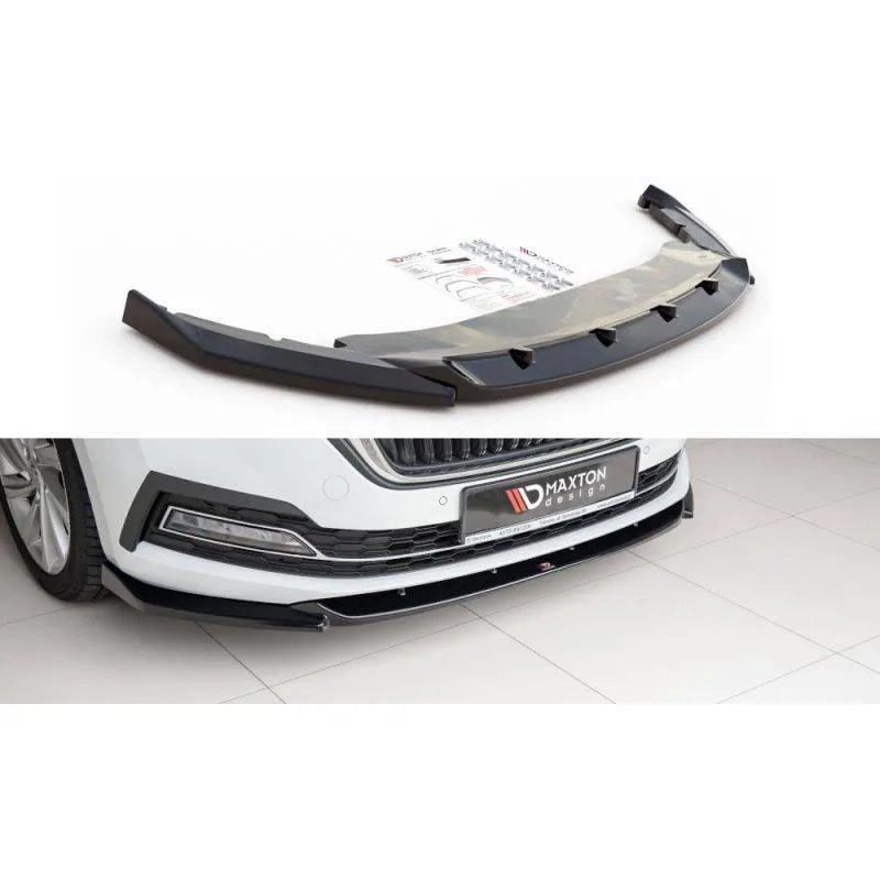 Maxton - Lame Du Pare-Chocs Avant V.1 Skoda Octavia Mk4 Noir Brillant