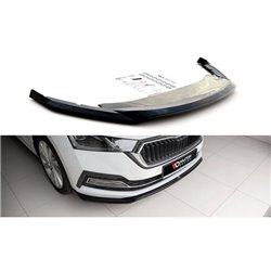 Maxton - Lame Du Pare-Chocs Avant V.2 Skoda Octavia Mk4 Noir Brillant