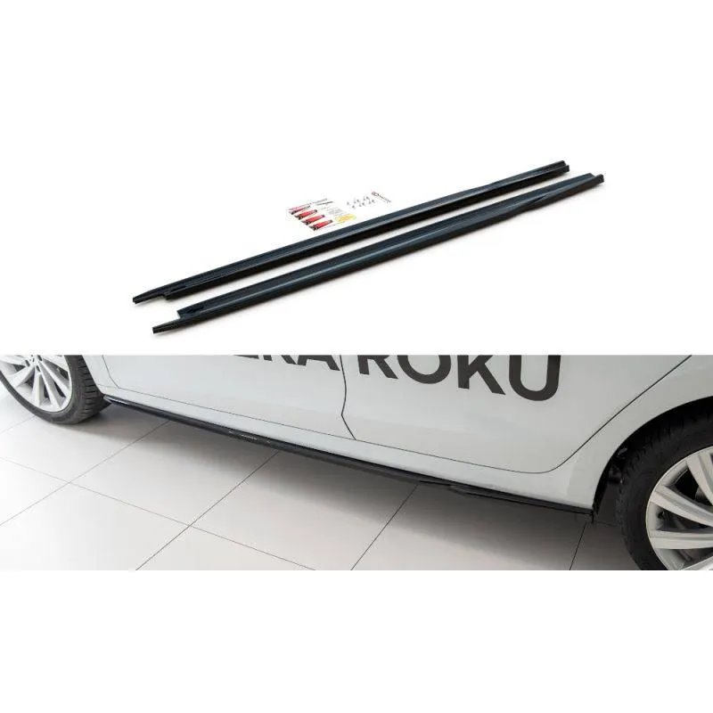 Maxton - Rajouts Des Bas De Caisse V.2 Skoda Octavia Mk4 Noir Brillant